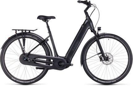 Vélo électrique de ville Cube Supreme Hybrid EX 625 Wh – Gris & Noir – Cadre bas Easy Entry